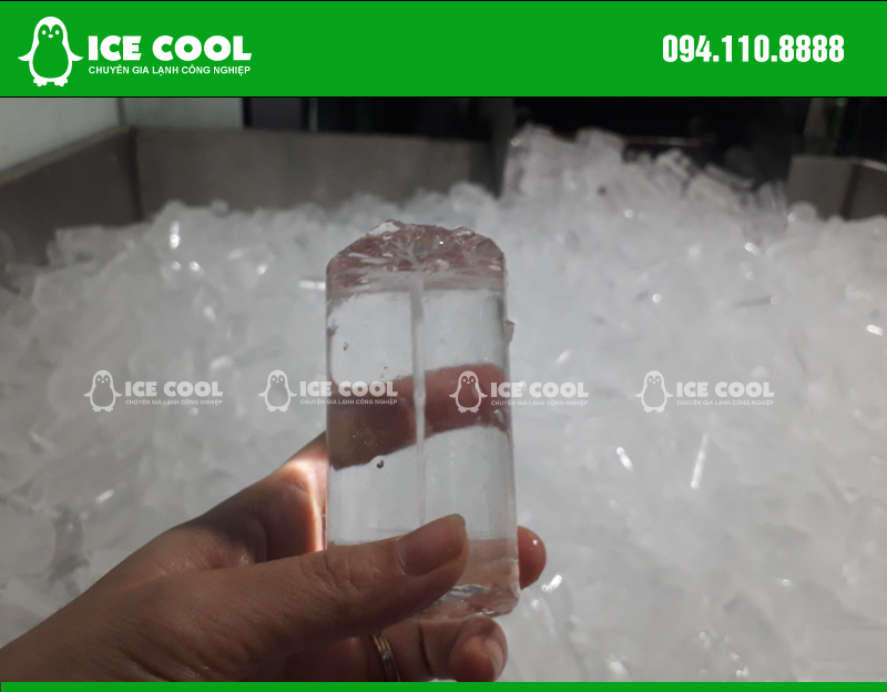 Đá bia dạng ống tròn được sản xuất từ máy đá viên ICE COOL