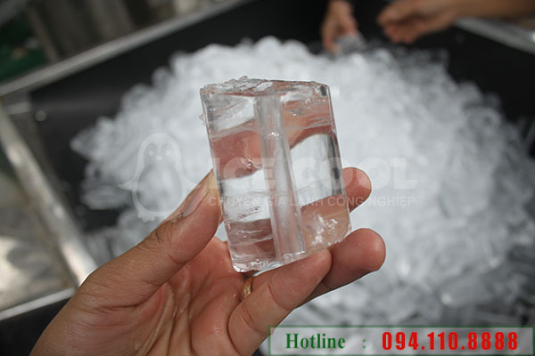 Thành phẩm đá thu được từ máy đá viên ICE COOL