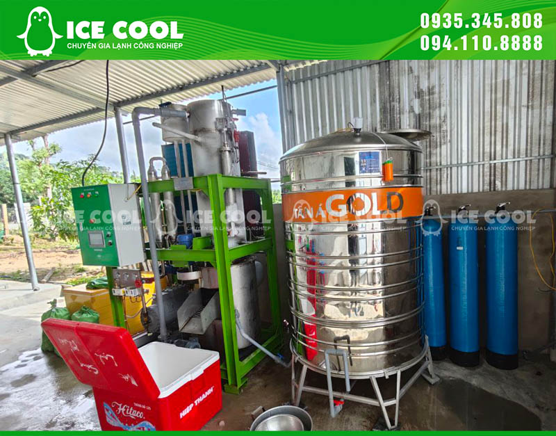 Máy đá viên 1 tấn ICE COOL với tốc độ làm đá nhanh chóng