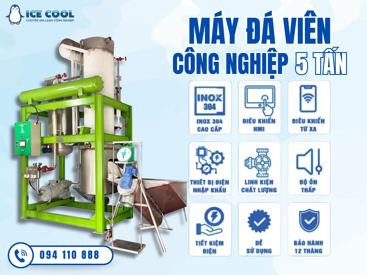 Máy đá viên công nghiệp 5 tấn - ICE COOL
